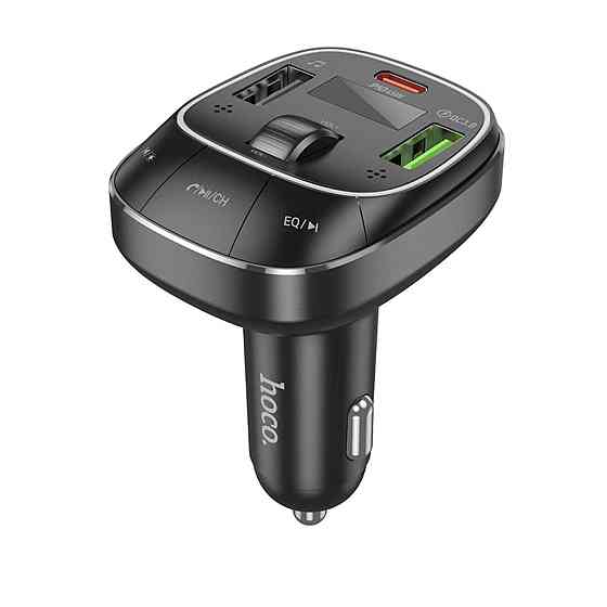 Автомобільний зарядний пристрій HOCO E76 Pole PD45W+QC3.0 car BT FM transmitter Obsidian Black Киев