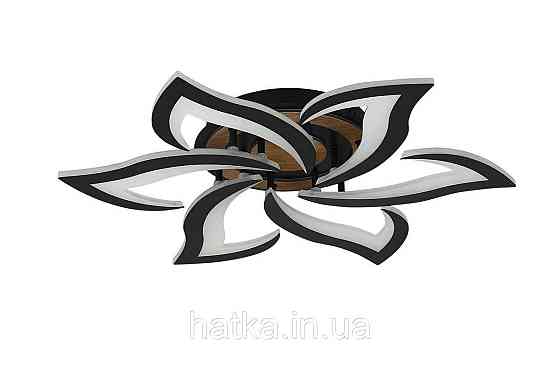 Люстра стельова світлодіодна VALESO 3310/6 чорний + дерево Київ