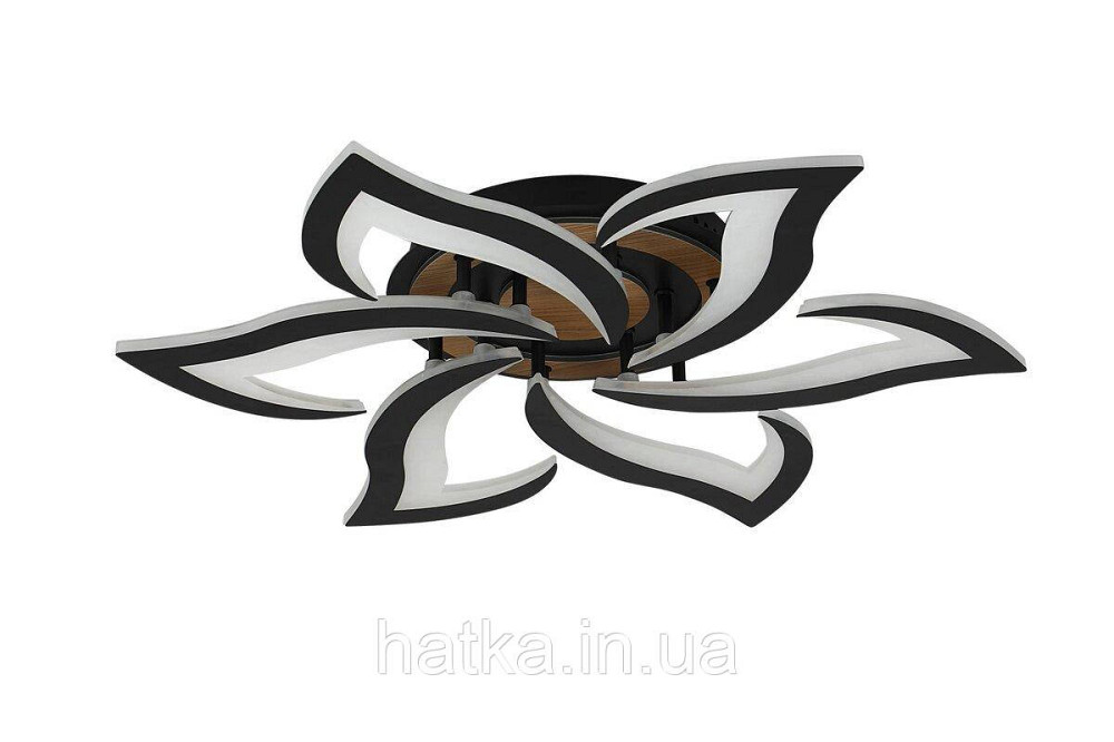 Люстра стельова світлодіодна VALESO 3310/6 чорний + дерево Київ - фото 1