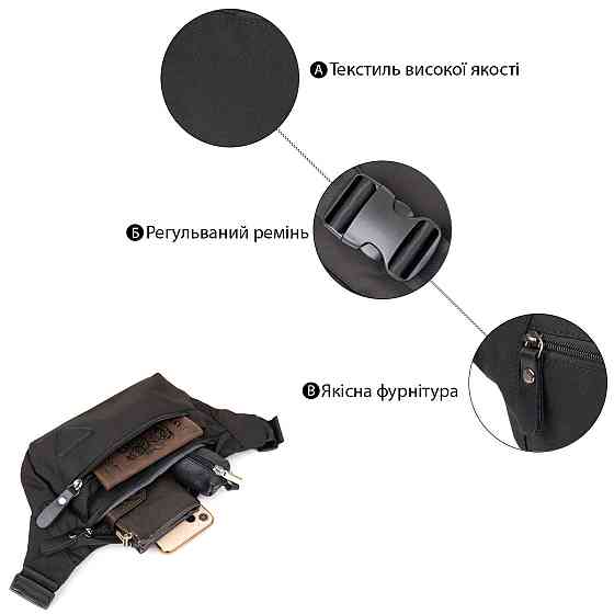 Бананка нейлон Vintage 20635 Черная Киев