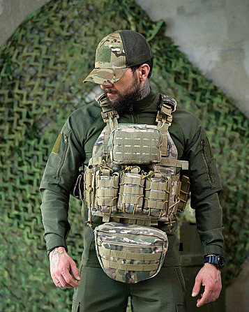 Плитоноска 4 точки быстрый сброс ONYX Single sword мультикам ПП7560 Киев - изображение 2