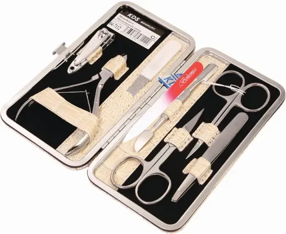 Маникюрный набор KDS маникюрно-педикюрная рамка (8 предметов) со стеклянной пилочкой Киев