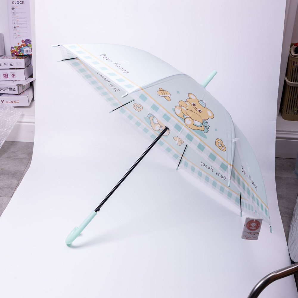 Класична дитяча парасолька-тростина напівавтомат з поліестеру міцна надійна 8 спиць діаметр 94 см М'ятний HP-23-11M Коломыя - изображение 10