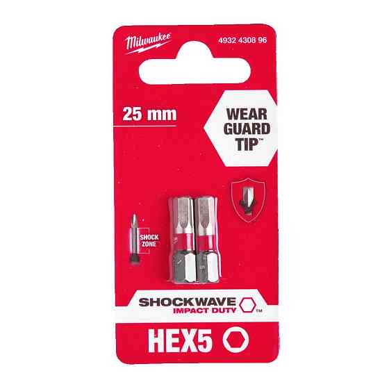 Біта SHOCKWAVE MILWAUKEE, Hex5, 25мм, (2шт) Одеса