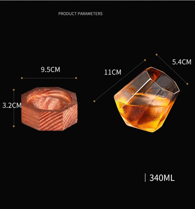 Бокал-доф для виски, АЛМАЗ С деревянной подставкой! 1шт Кременчуг - изображение 6