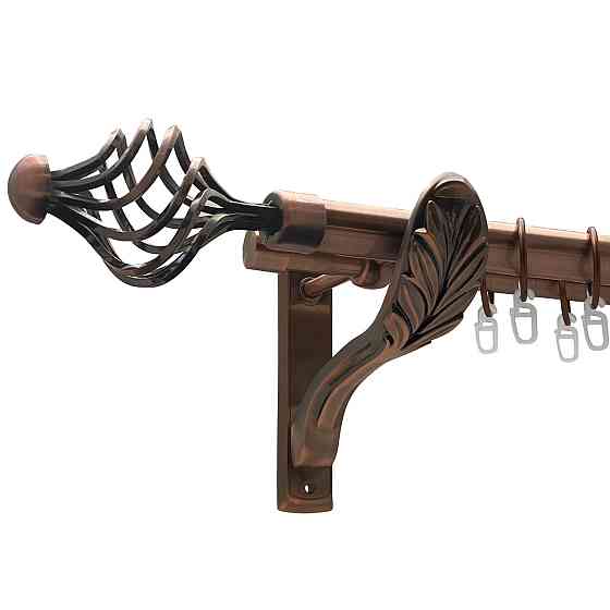 Карниз Orvit Арезо металевий дворядний ретро Мідь 25\19 мм 240 см (00-00011579) Львів