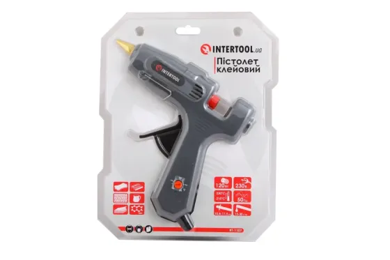 Пістолет клею 120 Вт під стрижні 10.8-11.5 мм Intertool з регулятором температури Вінниця