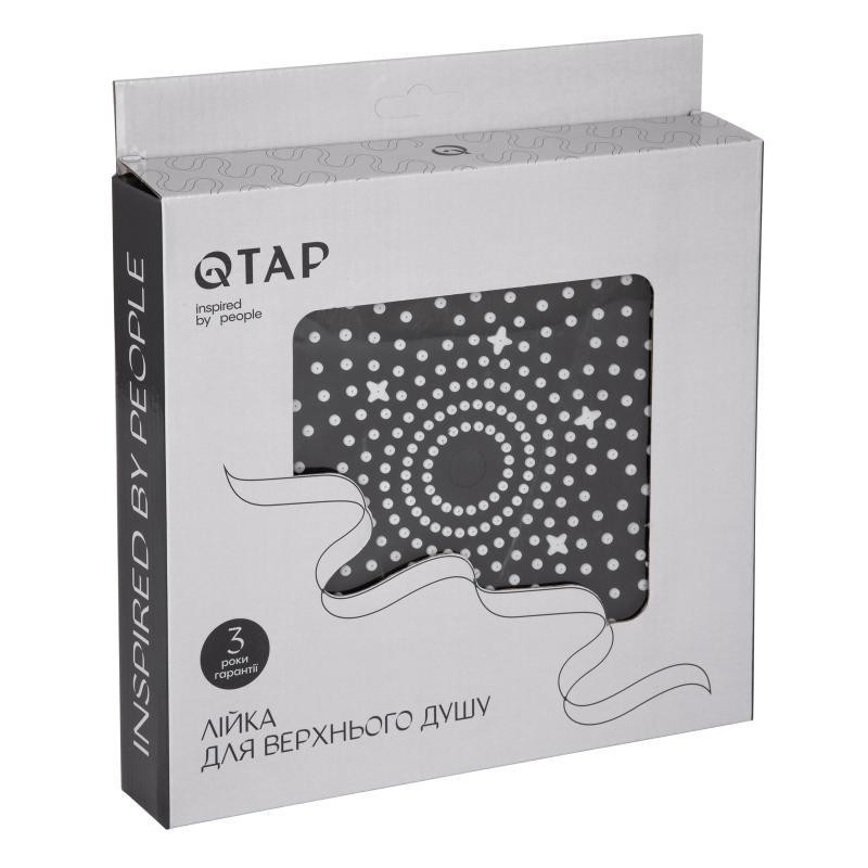 Лійка для верхнього душу кругла Qtap Hlavova D 230 мм QTHLA107BLM45788 Black Matt чорна Київ - фото 4