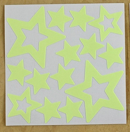 Фосфорна наклейка Зірки 10 на 10 см салатовий Київ - фото 3