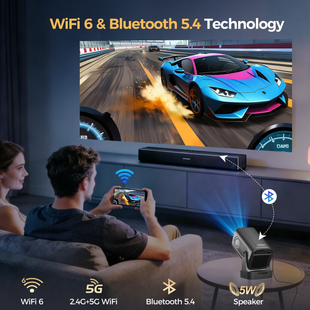 Відеопроектор Alwtniet HY310 4K Full HD Android 11: Ваш персональний кінотеатр з автокорекцією та Wi-Fi 6 Київ - фото 7