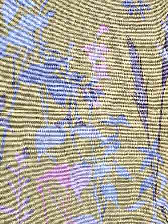 Обои виниловые на флизелин Erismann Casual Chic 1.06х10 листья растения серые розовые на ярко желтом 10258-03 Киев