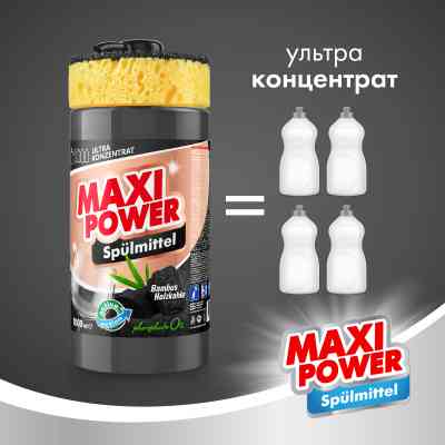 Средство для ручного мытья посуды Maxi Power Черный уголь 1000 мл (4823098411796) Винница