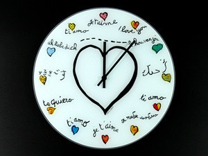 Часы настенные стекло Ай лав Ю Киев - изображение 1