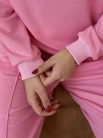 Женский спортивный костюм с широкими штанами Розовый XL/XXL Харьков