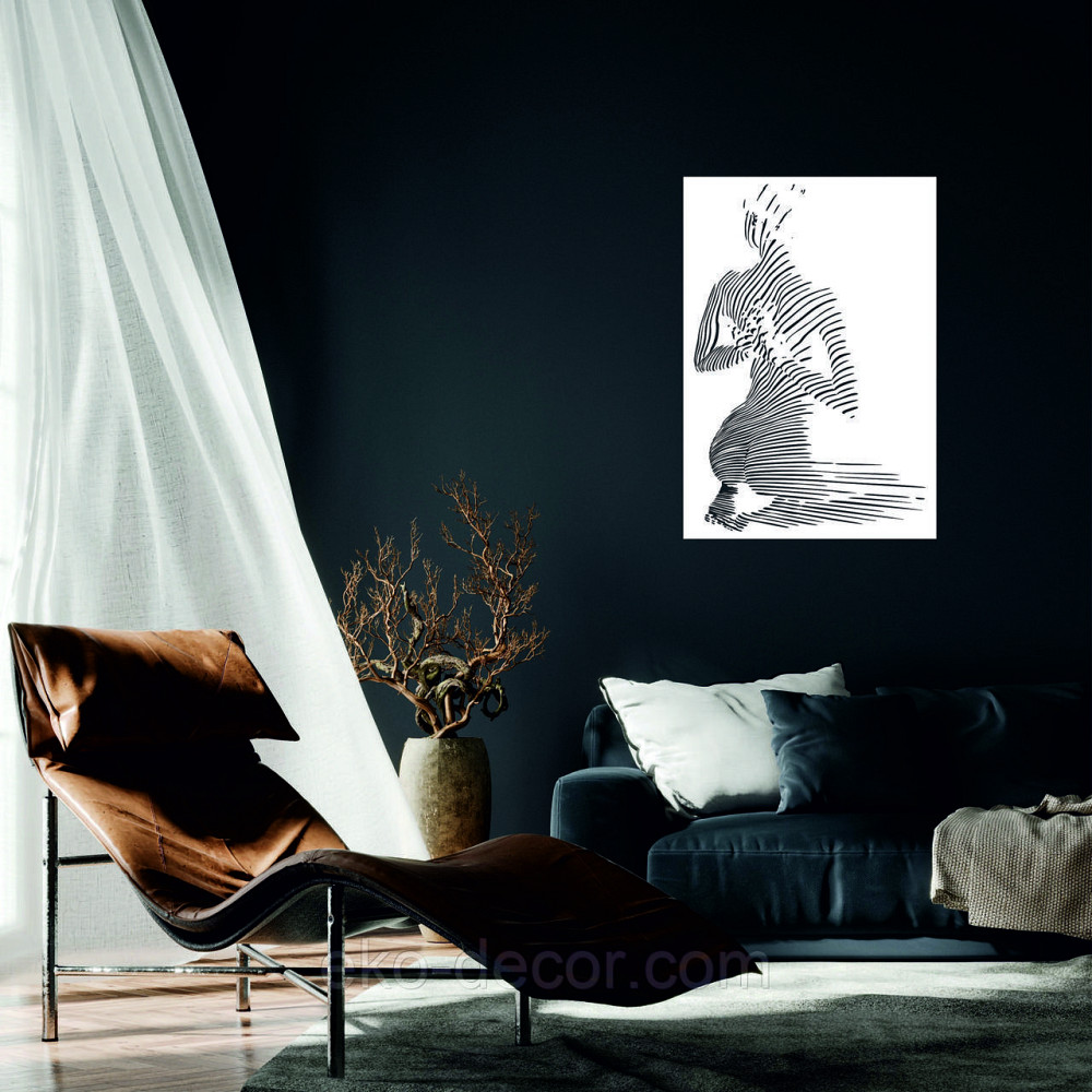 Декоративне настінне Панно «Жіноче тіло», Декор на стіну 50*34 см, Білий Київ - фото 1