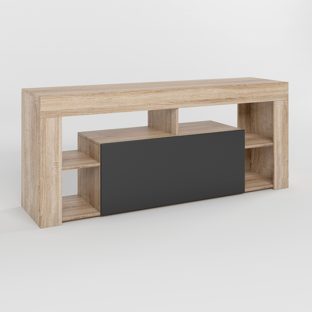 Тумба під телевізор із 4 полицями М-ЗОН Джеко 140 Сонома/Антрацит (MZN-031036) Львів - фото 2