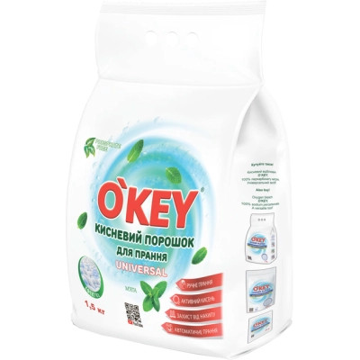 Пральний порошок O'KEY Universal Кисневий М'ята 1.5 кг (4820049384680) Вінниця - фото 1