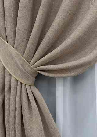 Однотонна тканина "Льон мішковина" висота 2,8м колір світло-кавовий 113ш Київ