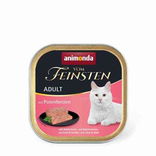 Корм влажный Vom Feinsten Adult with Turkey hearts для кошек с индюшачьими сердцами 100 г Киев