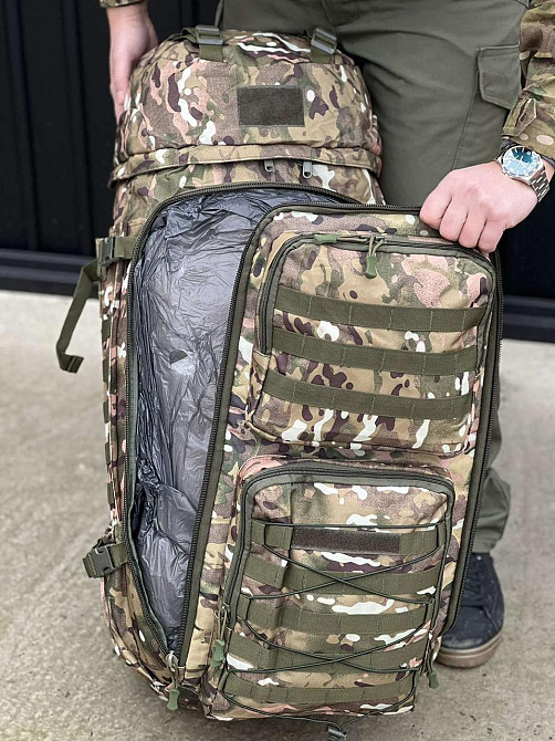 Тактичний рюкзак хакі 100 л. транспортний міцний Одеса - фото 5