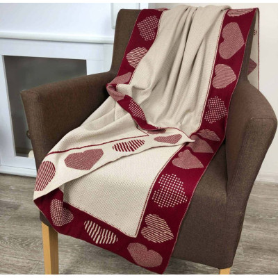 Плед Прованс вязаный Сердца 100х150 см (4823093436794) Винница - изображение 1