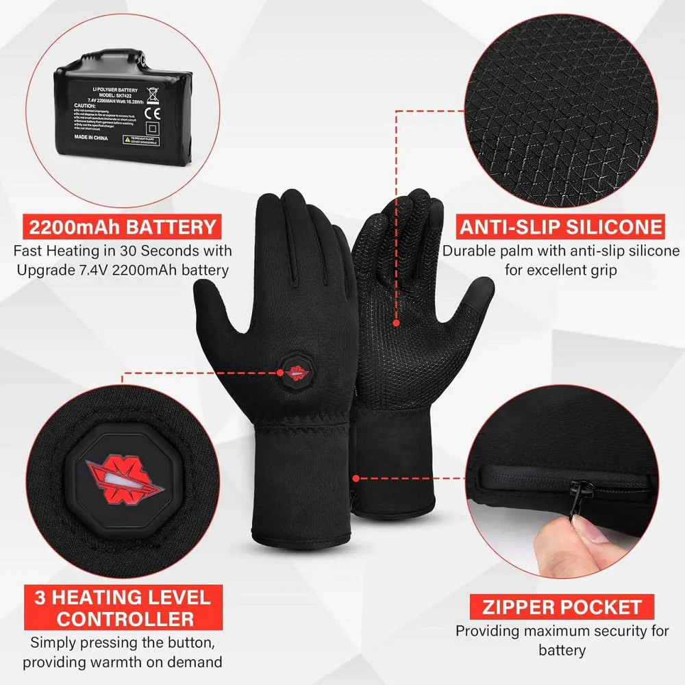 Рукавички з підігрівом для чоловіків і жінок з акумуляторами Dr.Warm G55 Луцк - изображение 2