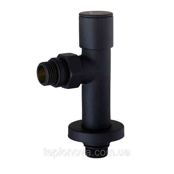 Набор Кран вентильный угловой с американкой SOLOMON LUX 1/2″  7777 (2шт.) BLACK   (1уп) Черновцы