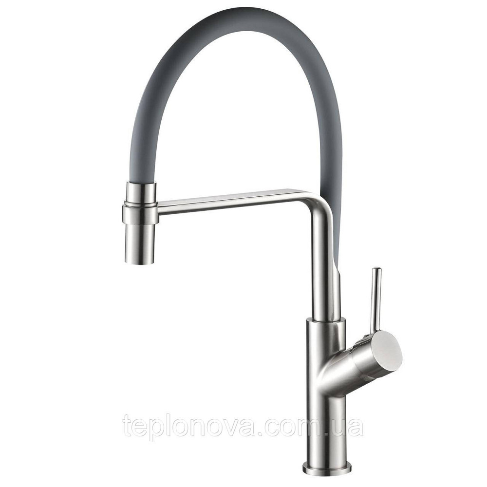 Змішувач для кухні Globus Lux DENVER Flex GDF-32-08-02 Сталь-Сірий Гофроїзлив, латунь Чернівці - фото 9