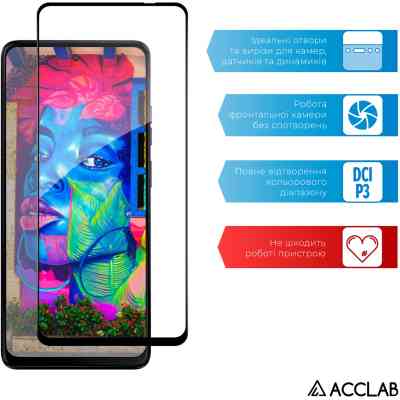 Скло захисне ACCLAB Full Glue MOTO G04s Black (1283126612862) Вінниця