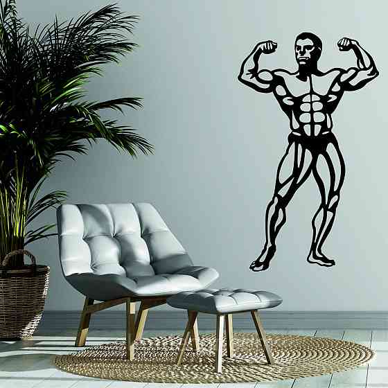 Декоративное настенное Панно «Бодибилдер», Декор на стену 90*53 см, Черный Киев