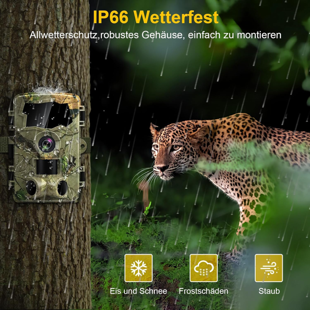 Фотопастка Камера дикої природи Lutranstra 5K Wi-Fi 64 МП, нічне бачення, 0.1 с, IP66, TrailCam Go, SD 64 ГБ + 8 батарейок Київ - фото 16