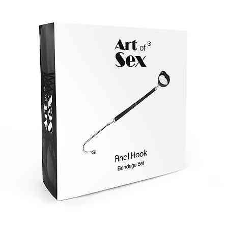 Анальний гак 1 із нашийником з натуральної шкіри Art of Sex - Anal hook, Чорний Sex Aura Київ