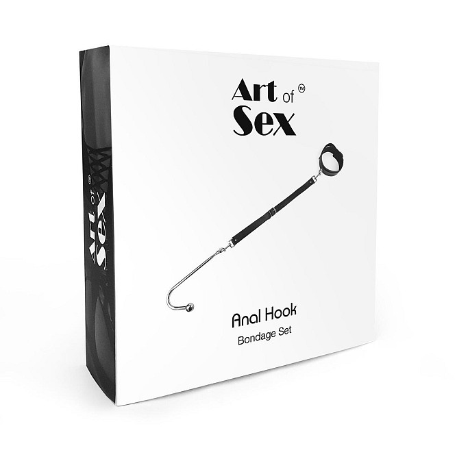 Анальний гак 1 із нашийником з натуральної шкіри Art of Sex - Anal hook, Чорний Sex Aura Київ - фото 4