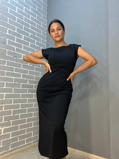 Сукня жіноча 0307 довга з розрізом без рукавів чорна, чорний, S Київ - фото 6