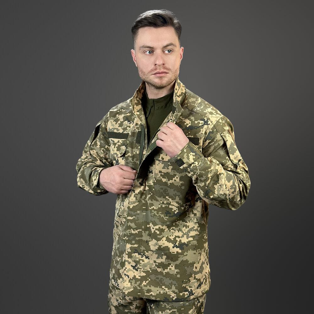 Чоловічий тактичний кітель демісезонний з кишенями піксель Pobedov Rip-Stop L Київ - фото 2