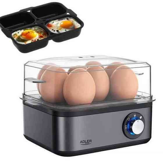 Яйцеварка на 8 яєць 800 Вт Adler AD 4486 Gun Metal EH-39 Івано-Франківськ