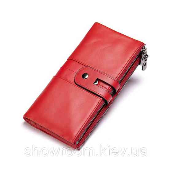 Женский кожаный красный кошелек Leather Collection (8560) Киев