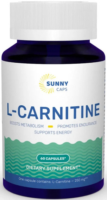 L-карнітин Sunny Caps L-carnitine Powerful 250 мг 60 капс Київ - фото 1