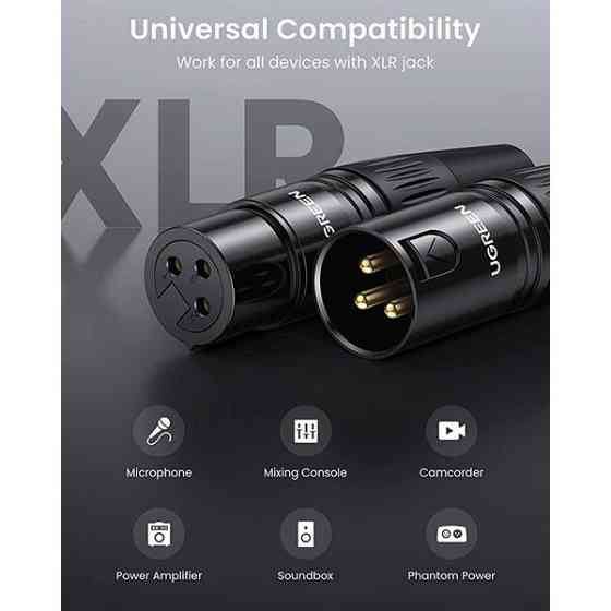 Аудиоконнектор UGREEN Cannon, женский Киев