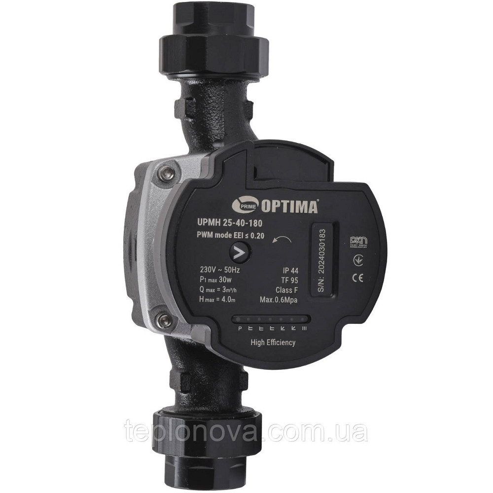 Насос циркуляційний енергоощадний Optima PRIME UPMH 25-40AUTO 180 мм + гайки Чернівці - фото 2