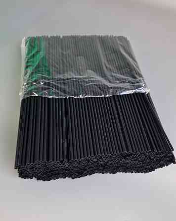 Трубочка Соломка алкогольна пряма d3 25см Махито чорна (500 шт) Харків