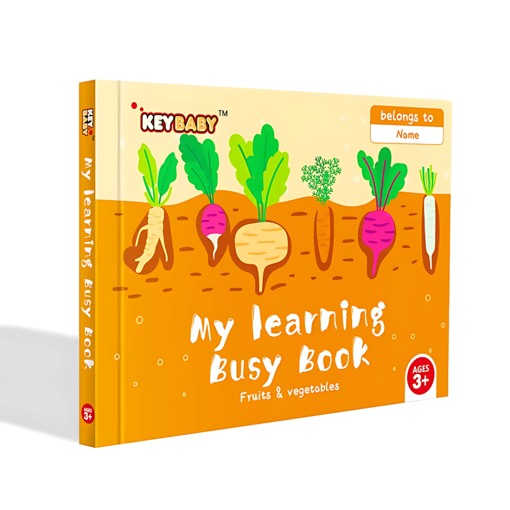 Детская развивающая книга Busy Book Монтессори,тактильная книга с липучками Keybaby для детей,бизибук, Fruits Каменец-Подольский - изображение 1