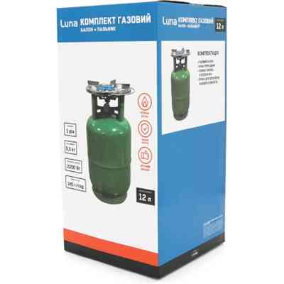 Побутовий газовий балон Voltronic GL-12 5кг (12л) + пальник 20354 Green (GB/GL-12G) Вінниця