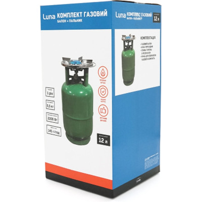 Бытовой газовый баллон Voltronic GL-12 5кг (12л) + пальник 20354 Green (GB/GL-12G) Винница - изображение 2