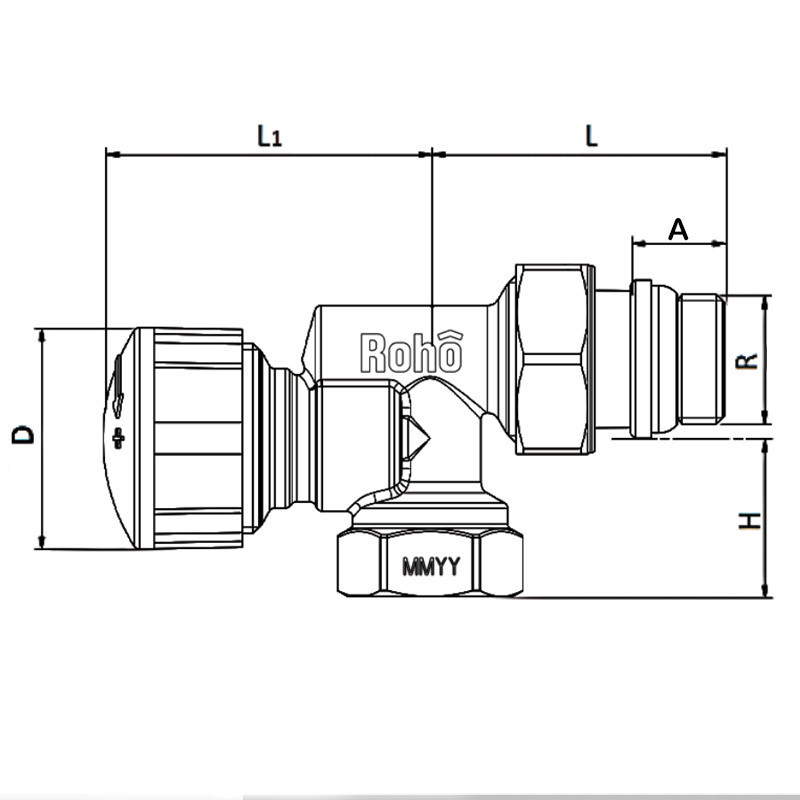 Кран радіаторний термостатичний Roho R5171-050 - 1/2"  осьовий    ( RO0127 ) 21432 Харків - фото 2