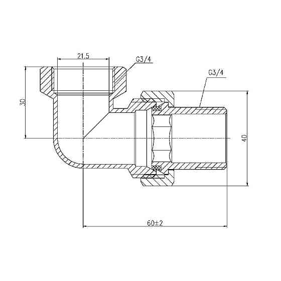 Згін "Американка" Thermo Alliance Forte 3/4" кутовий SF191W20 Київ