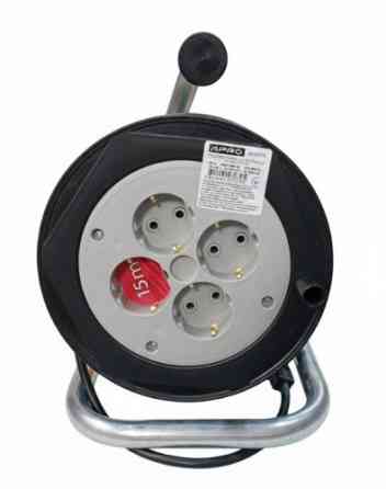 Подовжувач на котушці із заземленням 3х1,0 мм², 15 м, APRO Харків