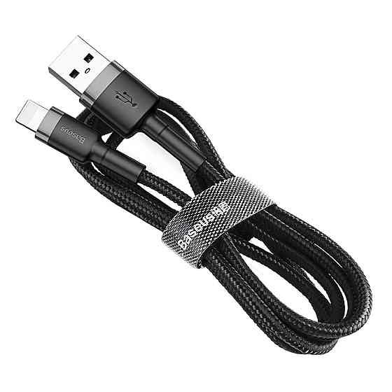 Кабель Baseus Cafule Cable USB - Lightning 2.4A 1m, цвет серо-черный CALKLF-BG1 Одесса