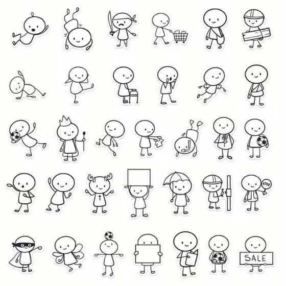 Набір милих наклейок з персонажами – 66 шт для декору Київ