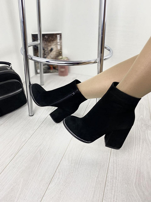 SANTINI Черевики жіночі SANTINI чорні замша натуральна висота 11см каблук 10см розмір 35-39 (95 Коломыя - изображение 2